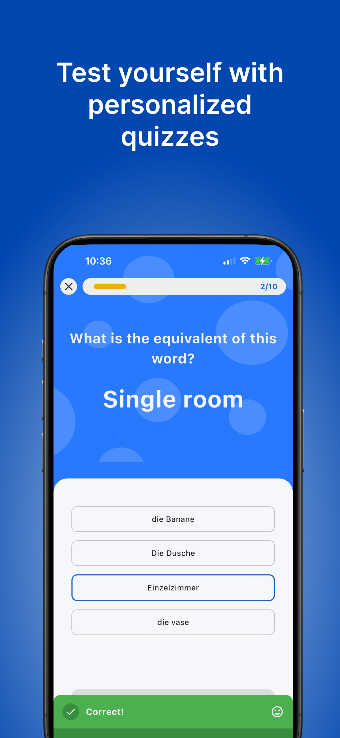 Interactive quiz interface