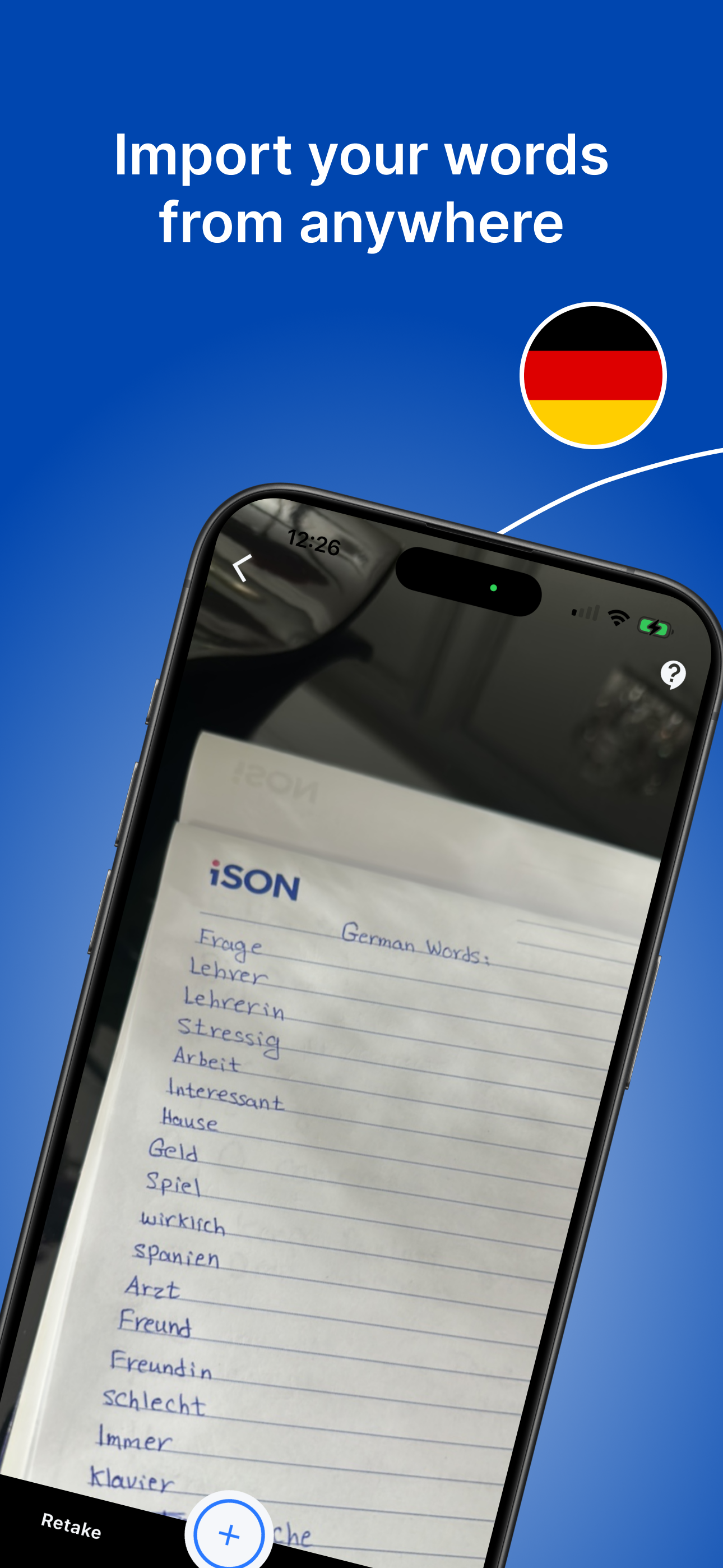 OCR scanning feature